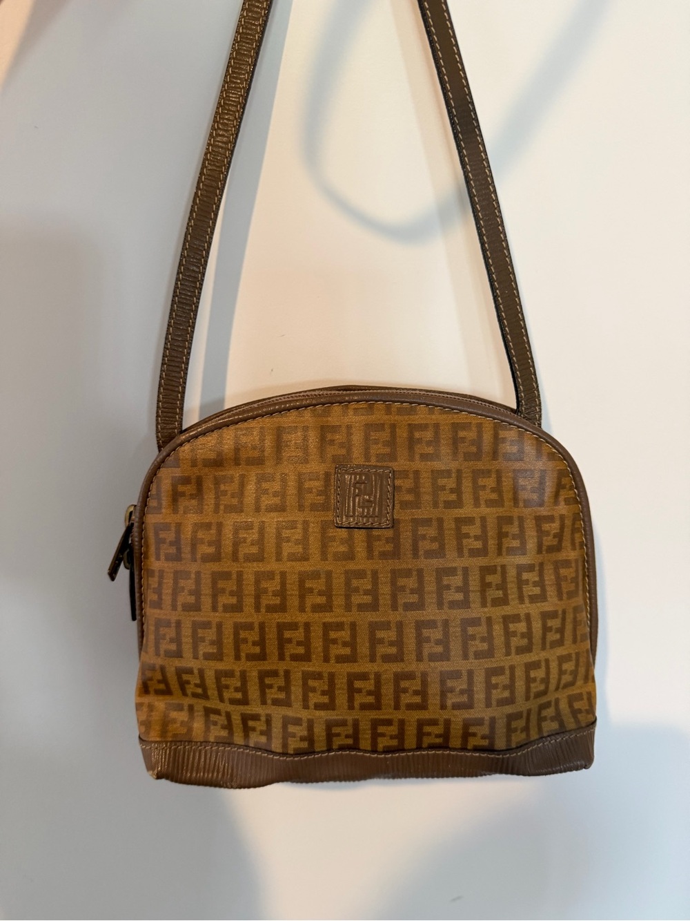 Vintage Fendi Brown Monogram Crossbody Bag